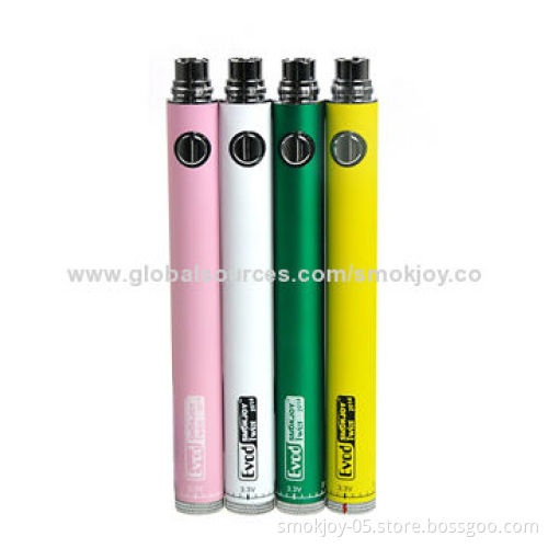 Smokjoy Best Selling E Cigarette 1,300mAh Variable Voltage Evod Twist Batteries, Long Lifespan